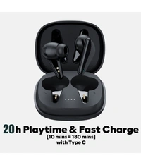 G007 Bluetooth True Wireless (TWS) In Ear 20 Hours Playback Low Latency IPX4(Splash & Sweat Proof) Black - Black