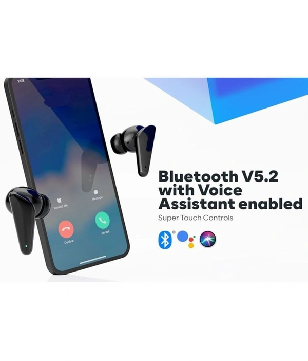 G007 Bluetooth True Wireless (TWS) In Ear 20 Hours Playback Low Latency IPX4(Splash & Sweat Proof) Black - Black