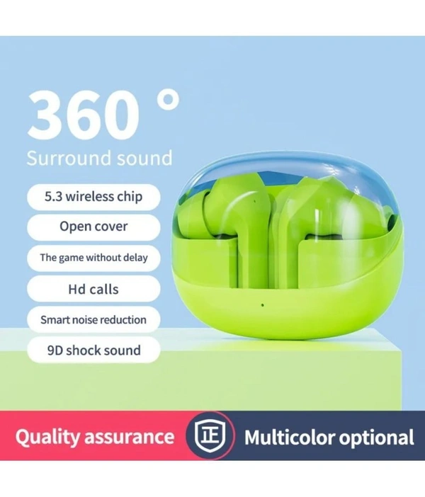 G2 Transparent Bluetooth True Wireless (TWS) In Ear 24 Hours Playback Powerfull bass,Fast charging IPX4 - Green