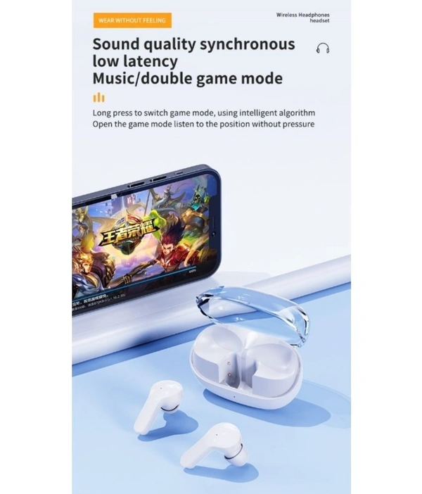 G2 Transparent Bluetooth True Wireless (TWS) In Ear 24 Hours Playback Powerfull bass,Fast charging IPX4 - Black
