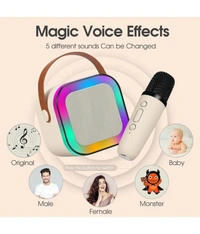  Karaoke with Mic 10 W Bluetooth Speaker Bluetooth V 5.3 with USB,SD card Slot,Call function Playback Time 8 hrs Assorted - White