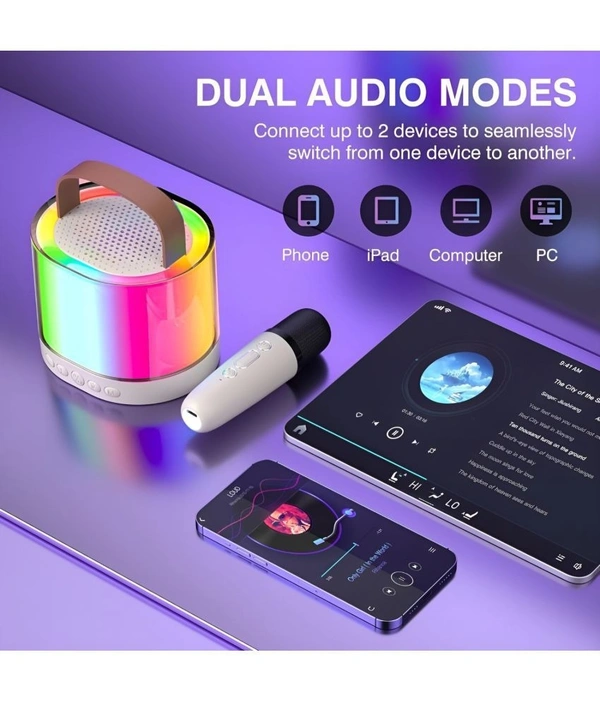  Karaoke with Mic 10 W Bluetooth Speaker Bluetooth V 5.3 with USB,SD card Slot,Aux Playback Time 6 hrs - Assorted
