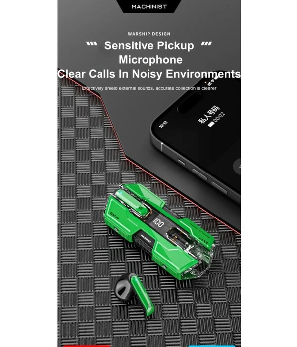  Machinist Bluetooth True Wireless (TWS) In Ear 32 Hours Playback Low Latency,Fast charging IPX4 - Black