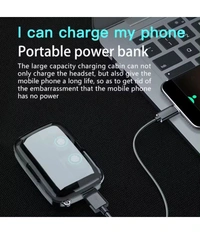PowerBank Earbuds Bluetooth True Wireless (TWS) In Ear 30 Hours Playback Low Latency,Powerfull bass IPX4 - Black