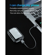 PowerBank Earbuds Bluetooth True Wireless (TWS) In Ear 30 Hours Playback Low Latency,Powerfull bass IPX4 - Black