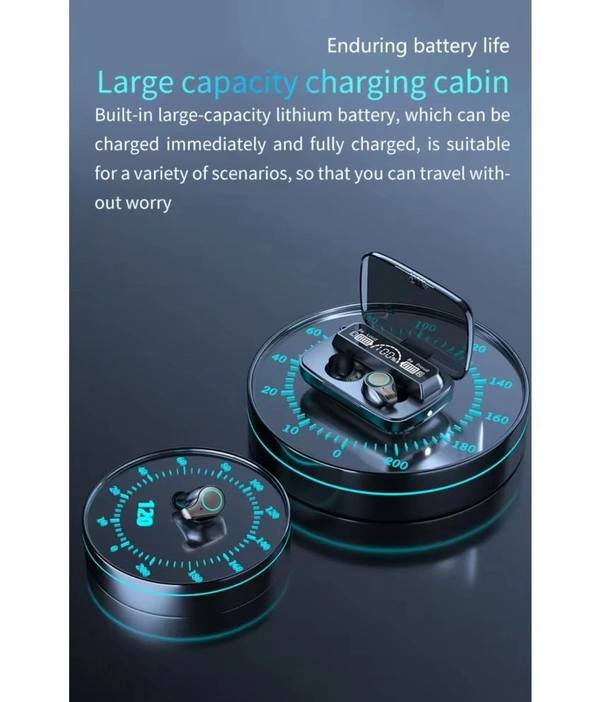 PowerBank Earbuds Bluetooth True Wireless (TWS) In Ear 30 Hours Playback Low Latency,Powerfull bass IPX4 - Black