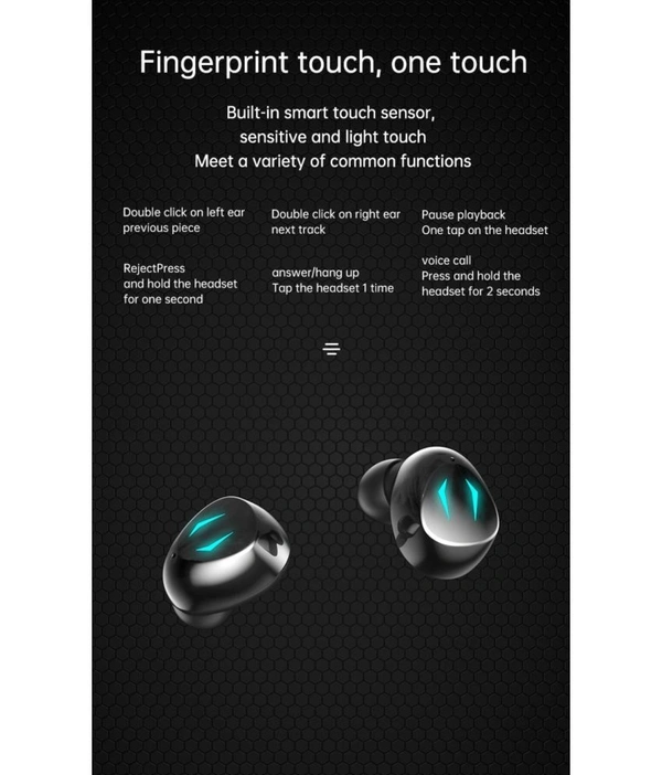 RGB GAMO Bluetooth True Wireless (TWS) In Ear 30 Hours Playback Powerfull bass,Fast charging IPX4 - Black