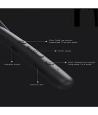 Hearin 2 Bluetooth Bluetooth Neckband In Ear 20 Hours Playback Magnetic earpeice IPX4 - Black