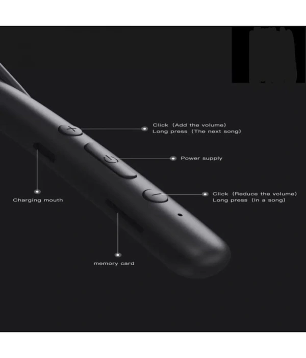 Hearin 2 Bluetooth Bluetooth Neckband In Ear 20 Hours Playback Magnetic earpeice IPX4 - Black
