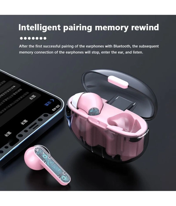 Transparent Bluetooth True Wireless (TWS) In Ear 20 Hours Playback Low Latency,Powerfull bass IPX4 - White