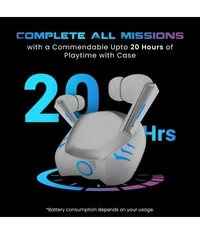  Ultra Tank Bluetooth True Wireless (TWS) In Ear 20 Hours Playback Low Latency,Powerfull bass IPX4 - White