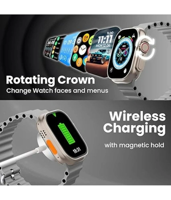 Ultra Watch with BT Calling, HD Display Grey Smart Watch - Gray