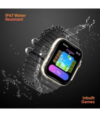 Ultra Watch with BT Calling, HD Display Black Smart Watch - Black
