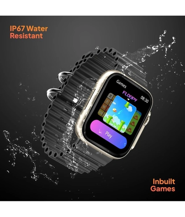  Ultra Watch with BT Calling, HD Display Black Smart Watch - Black