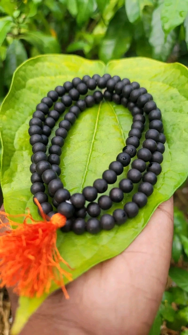 Karungali Mala 8mm Unpolished With Govt. Lab Certificate  - 8mm, Black