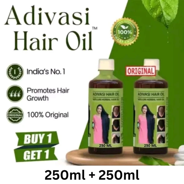 Adivasi Hair Oil - Best Hair Growth Oil Buy 1 Get 1 Free