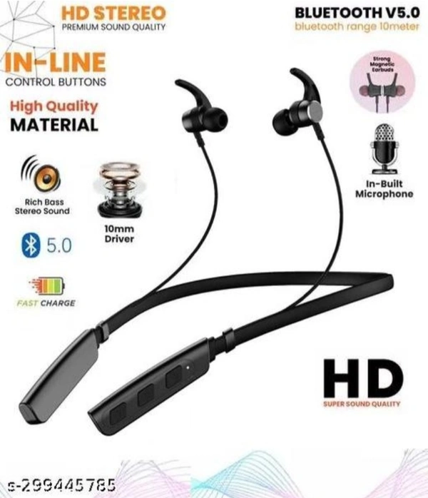 Bluetooth Wireless Neckband - 48H Playtime - Black