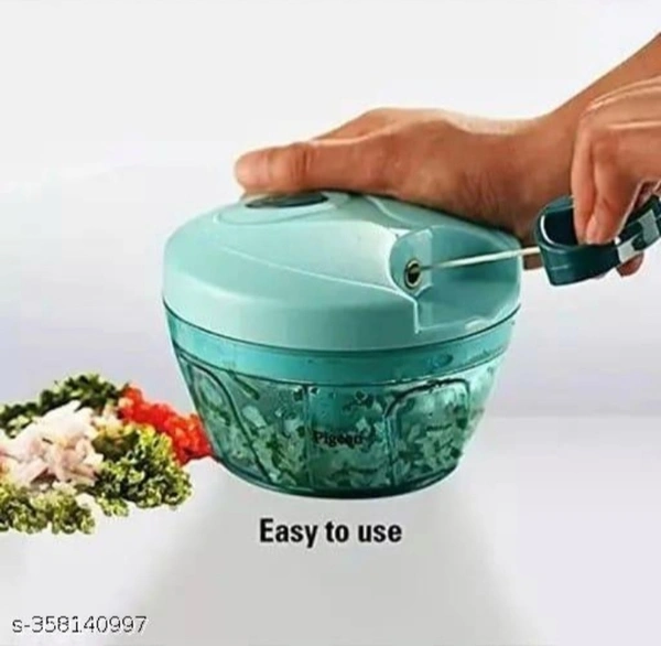 Manual Food Chopper, Compact Powerful Hand Held Vegetable & Fruits Chopper - Green