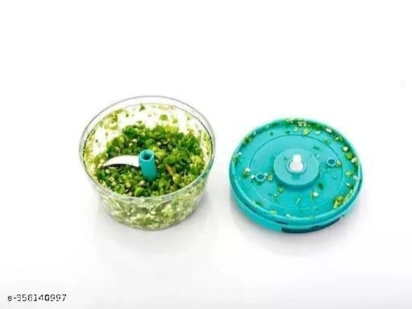 Manual Food Chopper, Compact Powerful Hand Held Vegetable & Fruits Chopper - Green