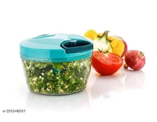 Manual Food Chopper, Compact Powerful Hand Held Vegetable & Fruits Chopper - Green