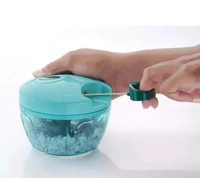 Manual Food Chopper, Compact Powerful Hand Held Vegetable & Fruits Chopper - Green
