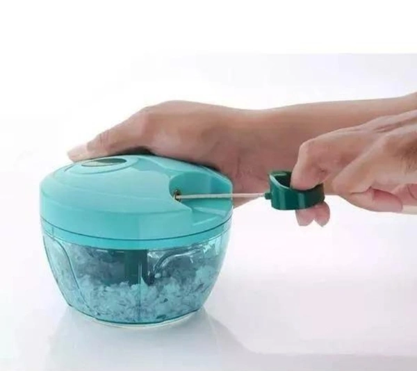 Manual Food Chopper, Compact Powerful Hand Held Vegetable & Fruits Chopper - Green