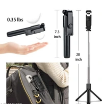 Selfie Stick Bluetooth Selfie Stick Tripod Extendable Tripod Stick With Remote FaceTime Phone Stand - Black
