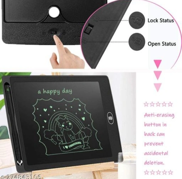 Kids Toys LCD Writing Tab 8.5 Inch E-Note Pad - Black