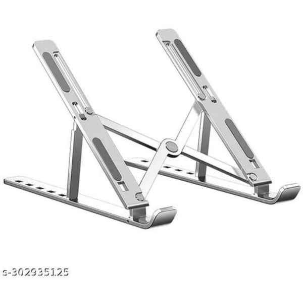 Aluminium Table Top Laptop Stand Ergonomic Foldable Portable Laptop Stand - Silver