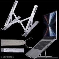 Aluminium Table Top Laptop Stand Ergonomic Foldable Portable Laptop Stand - Silver