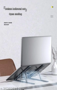 Aluminium Table Top Laptop Stand Ergonomic Foldable Portable Laptop Stand - Silver