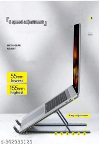 Aluminium Table Top Laptop Stand Ergonomic Foldable Portable Laptop Stand - Silver
