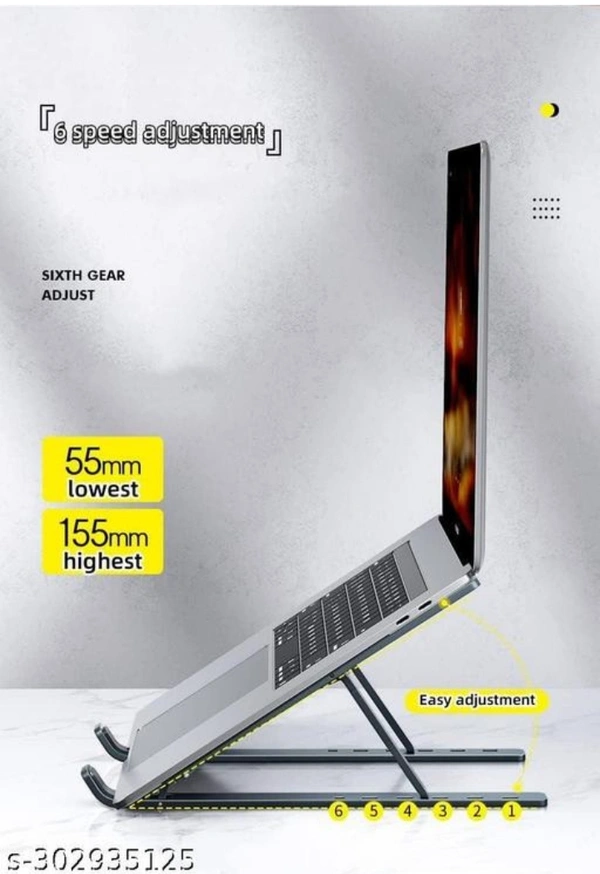 Aluminium Table Top Laptop Stand Ergonomic Foldable Portable Laptop Stand - Silver