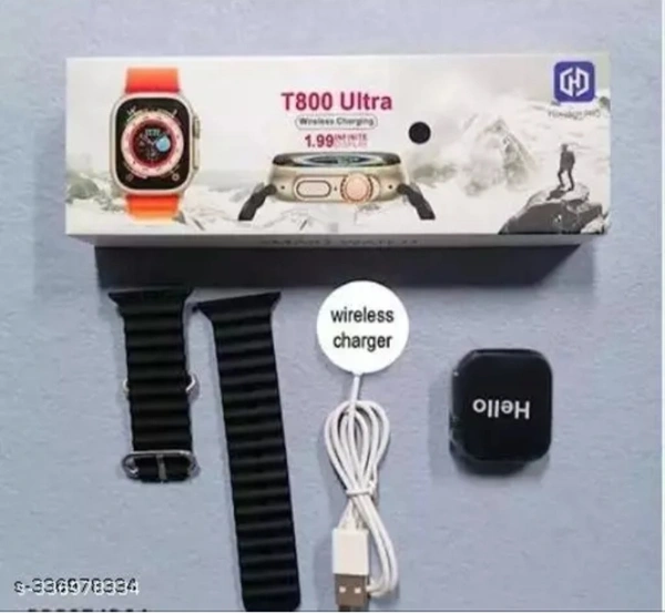 T800 Smartwatch with Bluetooth Calling, SMS Alert, Social Media Alert, Heart rate & Step Tracking (Black) - Black