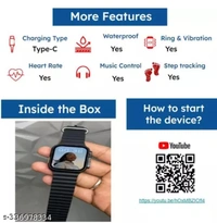 T800 Smartwatch with Bluetooth Calling, SMS Alert, Social Media Alert, Heart rate & Step Tracking (Black) - Black