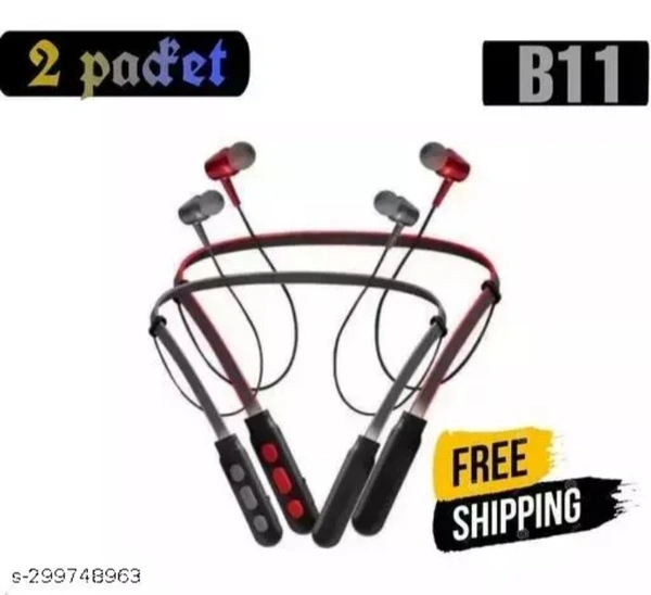 Pack of 2 B11 Wireless Bluetooth Neckband 