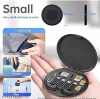 60W USB Adapter Cable Conversion Storage Box, Multi-type Charging Converter USB C to Lightning Lighting Type C - Black