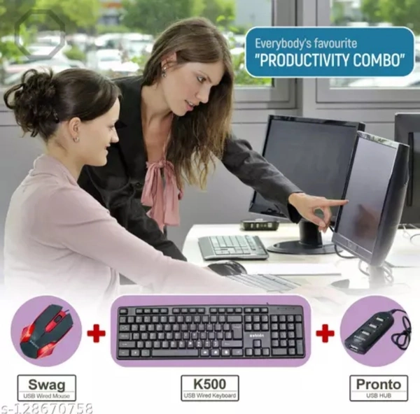 CLZebion K500 Keyboard + Swag Mouse + Pronto 101 USB Hub