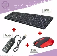 CLZebion K500 Keyboard + Swag Mouse + Pronto 101 USB Hub