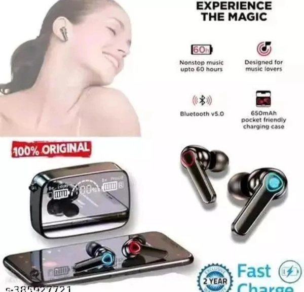 M19 Wireless Earbuds Bluetooth 5.1 TWS 2200 mAh - Black