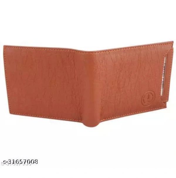 Trendy Men Brown Two Fold LeatherWallet - Brown