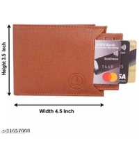 Trendy Men Brown Two Fold LeatherWallet - Brown