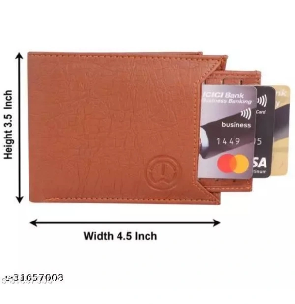 Trendy Men Brown Two Fold LeatherWallet - Brown