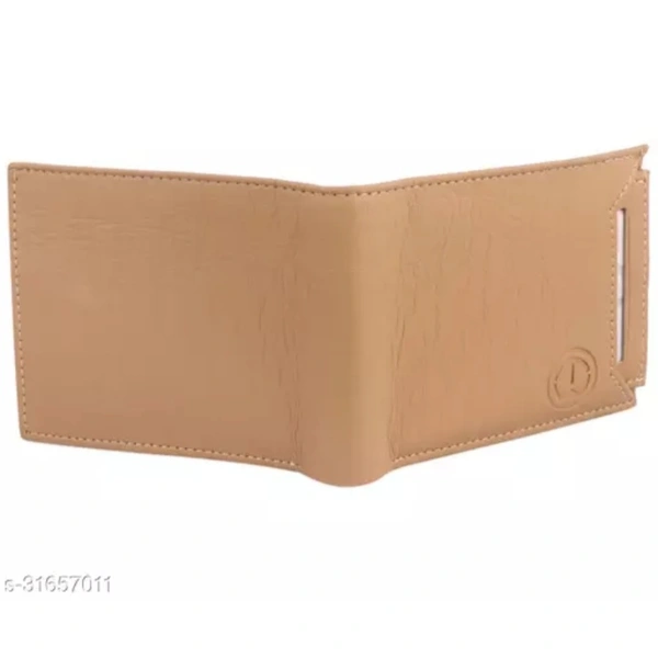 Trendy Men Brown Two Fold LeatherWallet - Tan