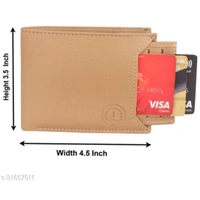 Trendy Men Brown Two Fold LeatherWallet - Tan