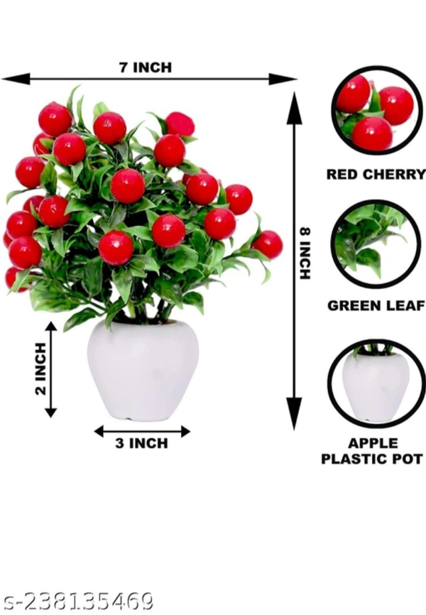 Artificial Cherry Plant (Pack Of 2)