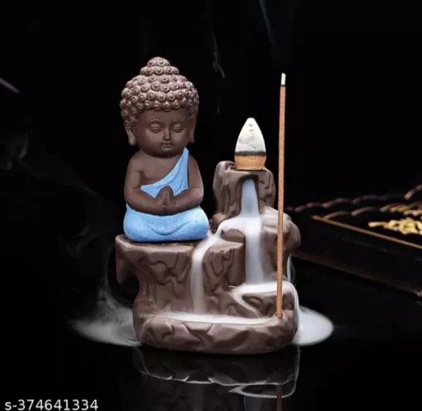 Artfully Crafts Resin Budhha Backflow Snow Mountain With 101 pieces Incense Cones
