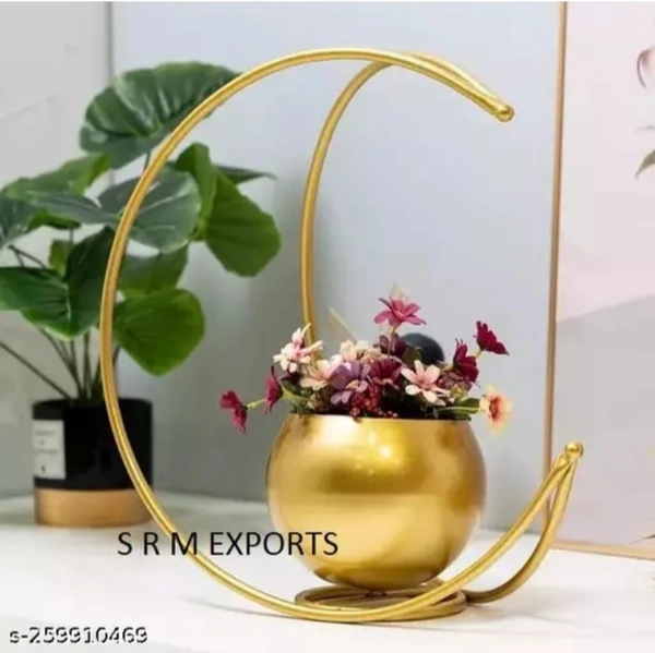 Antique Collection Creative Metal Geometric Designer Vase - Gold