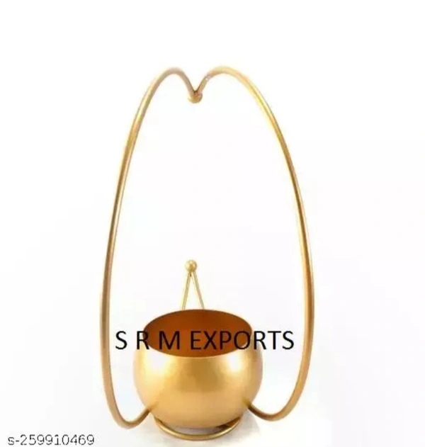 Antique Collection Creative Metal Geometric Designer Vase - Gold