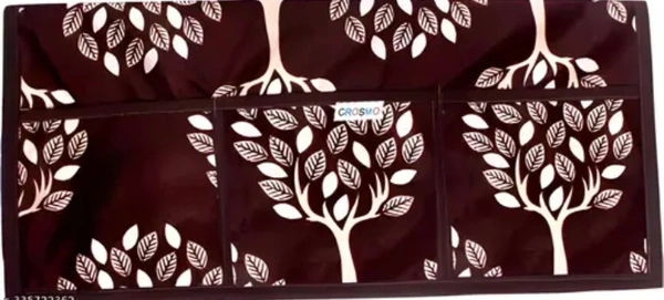 Fine Quality Refrigerator Cover for Top with 6 Utility Pockets - Brown